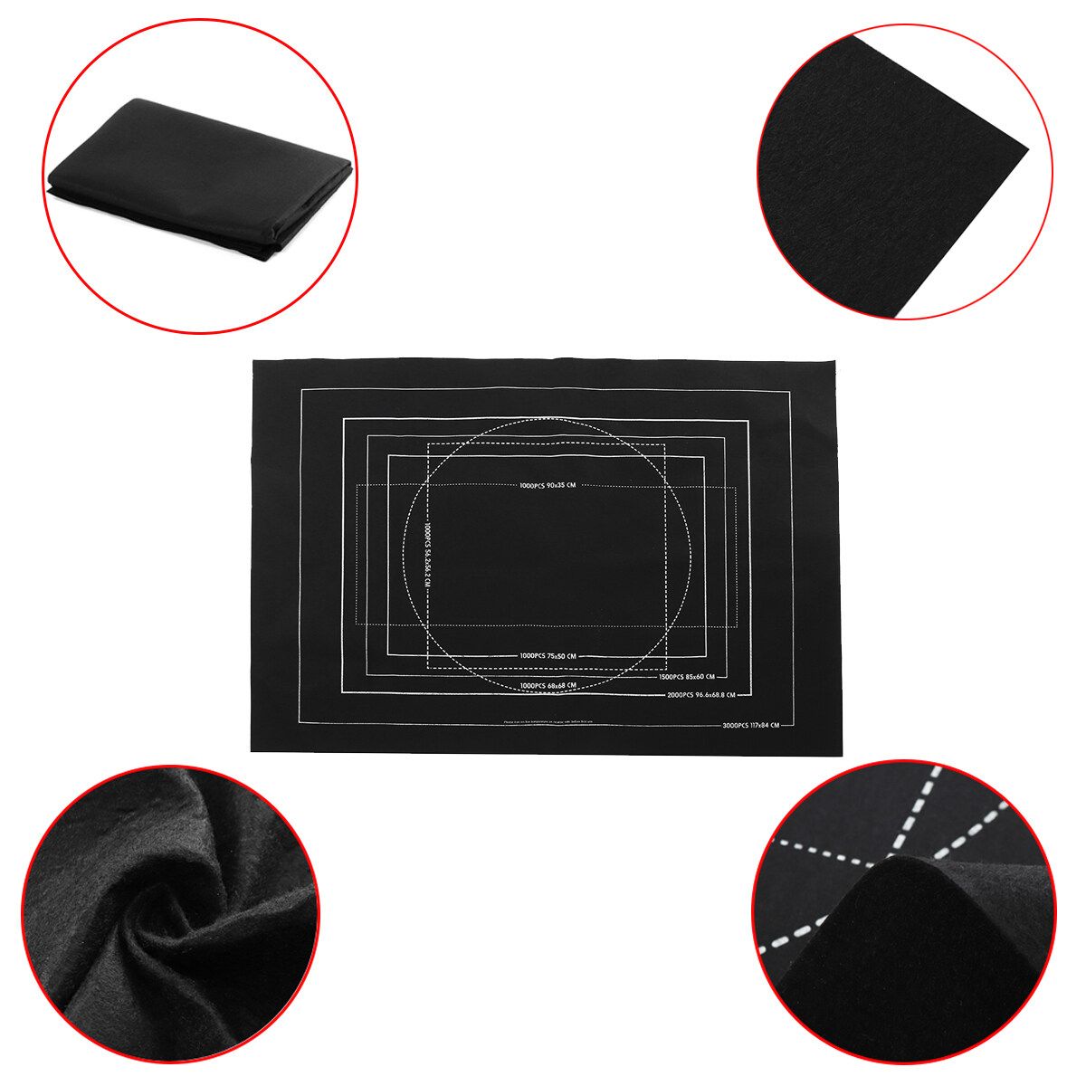 3000 Pieces Of Storage Blanket Felt Puzzle Storage Mat Felt Puzzle Blanket 100X140cm Black