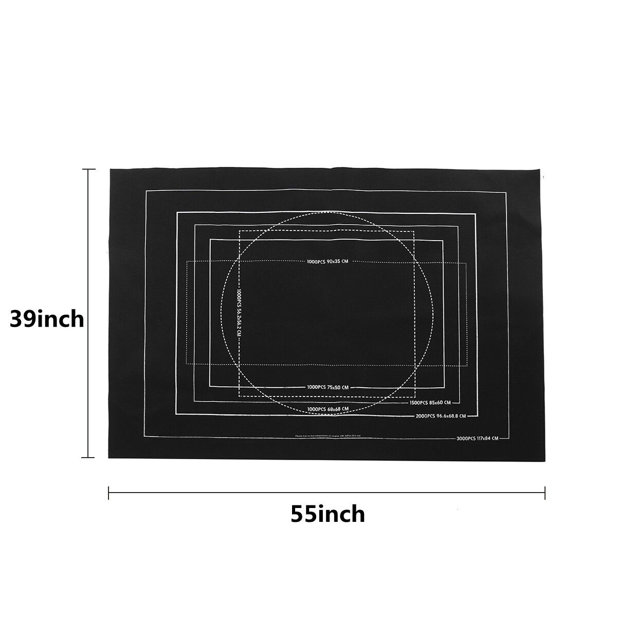 3000 Pieces Of Storage Blanket Felt Puzzle Storage Mat Felt Puzzle Blanket 100X140cm Black