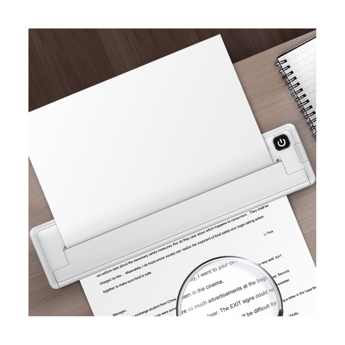 Portable Printers Wireless A4 Thermal Printer Inkless Pocket Photo Document Printer Bluetooth Travel Printer for Home