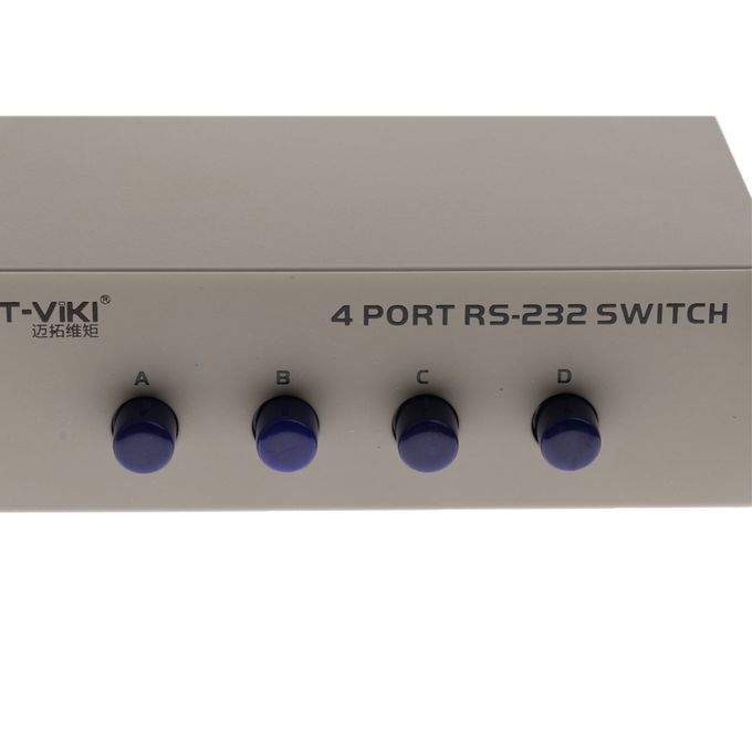 Metal Case 4 Port Manual RS-232 Switch For PC Sharing To Serial Device