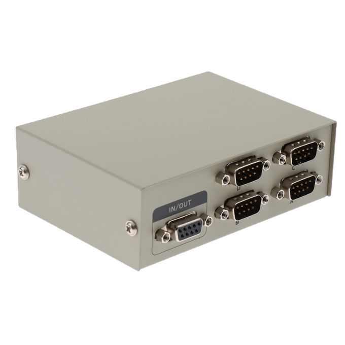 Metal Case 4 Port Manual RS-232 Switch For PC Sharing To Serial Device