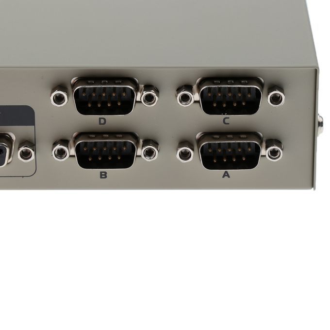 Metal Case 4 Port Manual RS-232 Switch For PC Sharing To Serial Device