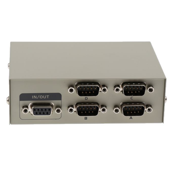 Metal Case 4 Port Manual RS-232 Switch For PC Sharing To Serial Device