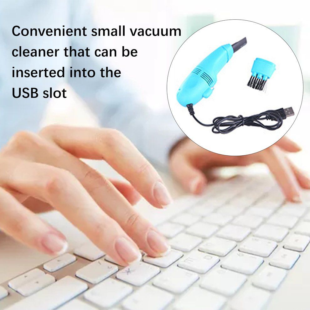 MT Mini USB Vacuum Keyboard Cleaner Dust Collector Laptop Computer Cleaning Wipe-Sky Blue