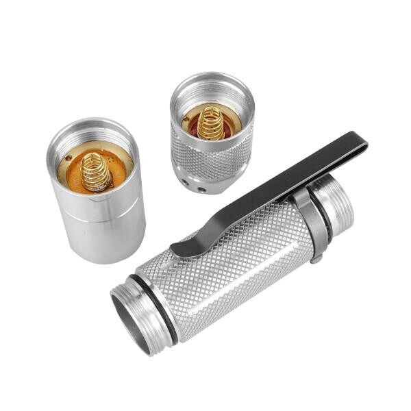 BLF A6 1600LM 7/4modes Non-anodized EDC LED Flashlight Waterproof Torch 18650 Silver 5A 5A