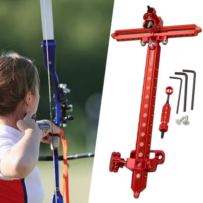 Archery Recurve Bow Sight 9inch Adjustable Target Sights Bow Red