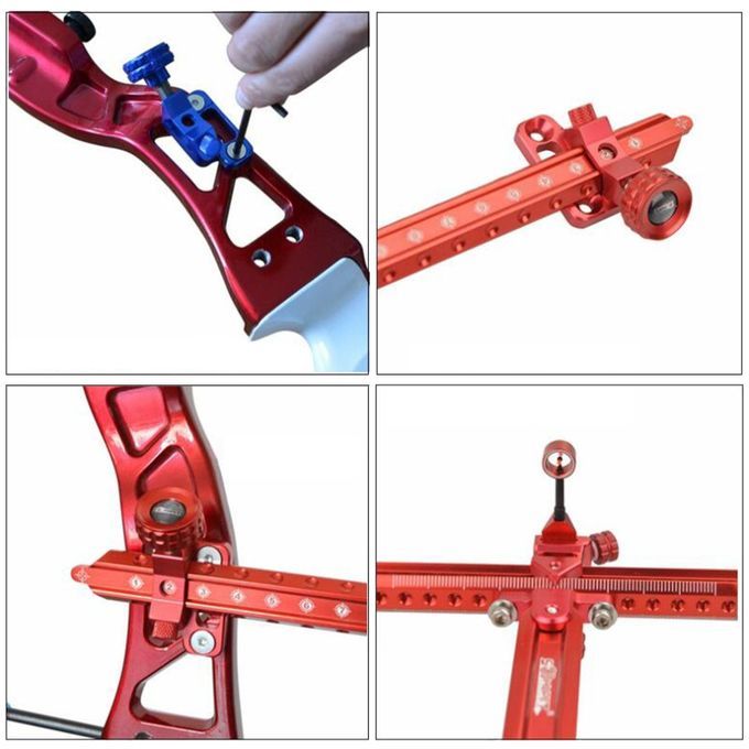 Archery Recurve Bow Sight 9inch Adjustable Target Sights Bow Red