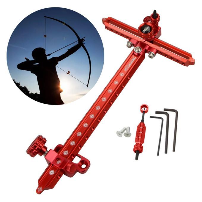 Archery Recurve Bow Sight 9inch Adjustable Target Sights Bow Red