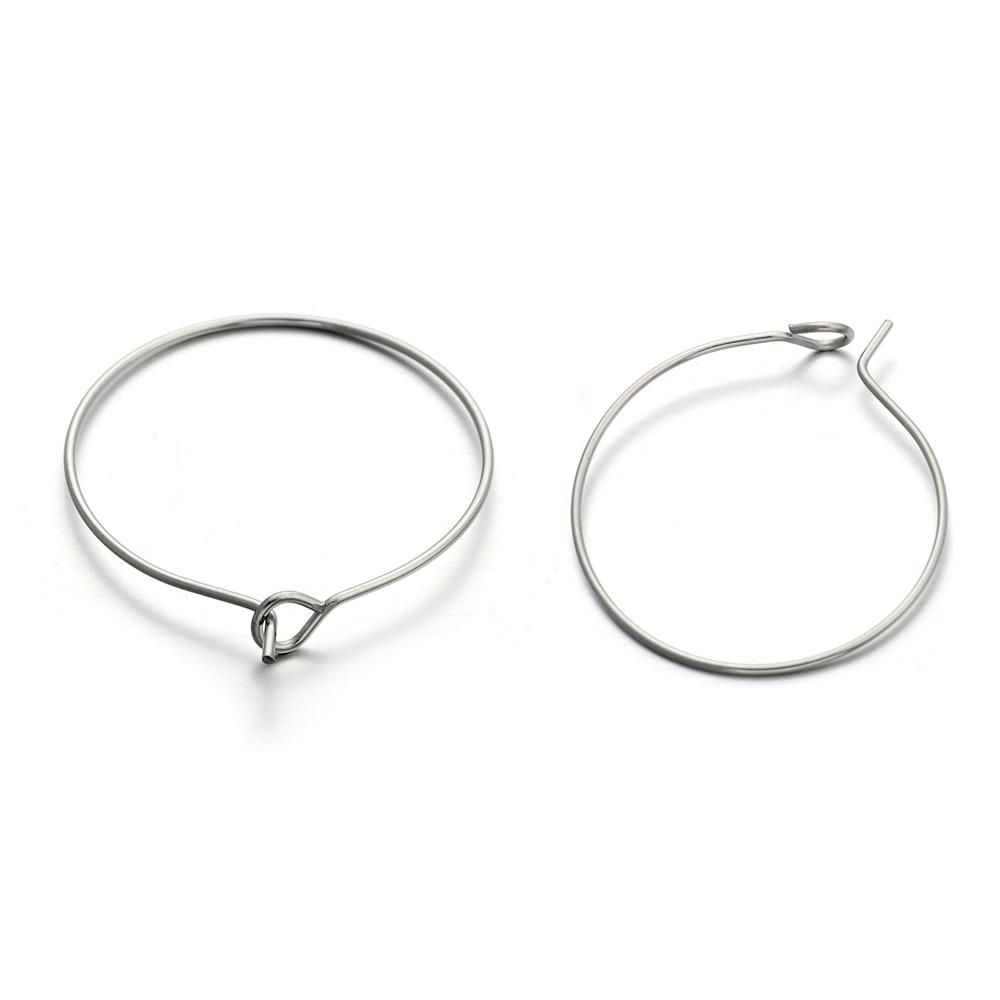 20pcs/lot Gold Stainless Steel Big Circle Wire Hoops Loop Earrings High Quality for DIY Dangle Earring Jewelry Making Supplies