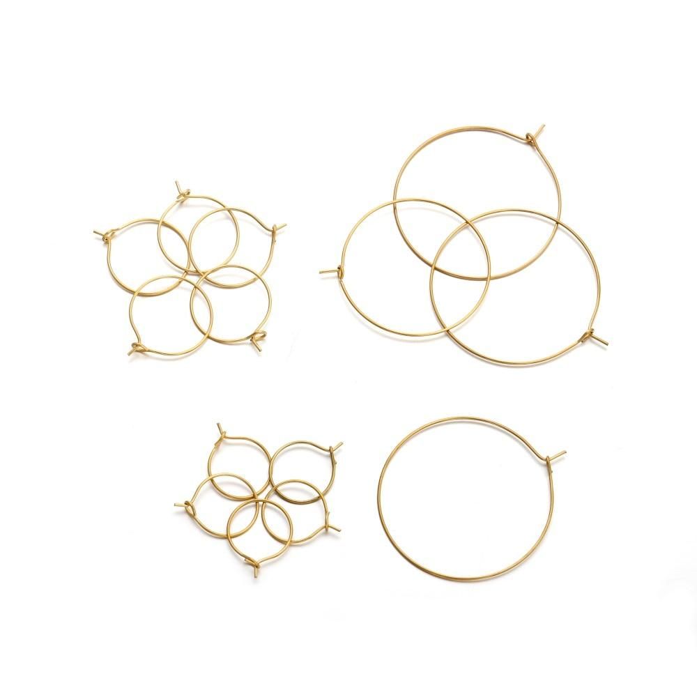 20pcs/lot Gold Stainless Steel Big Circle Wire Hoops Loop Earrings High Quality for DIY Dangle Earring Jewelry Making Supplies