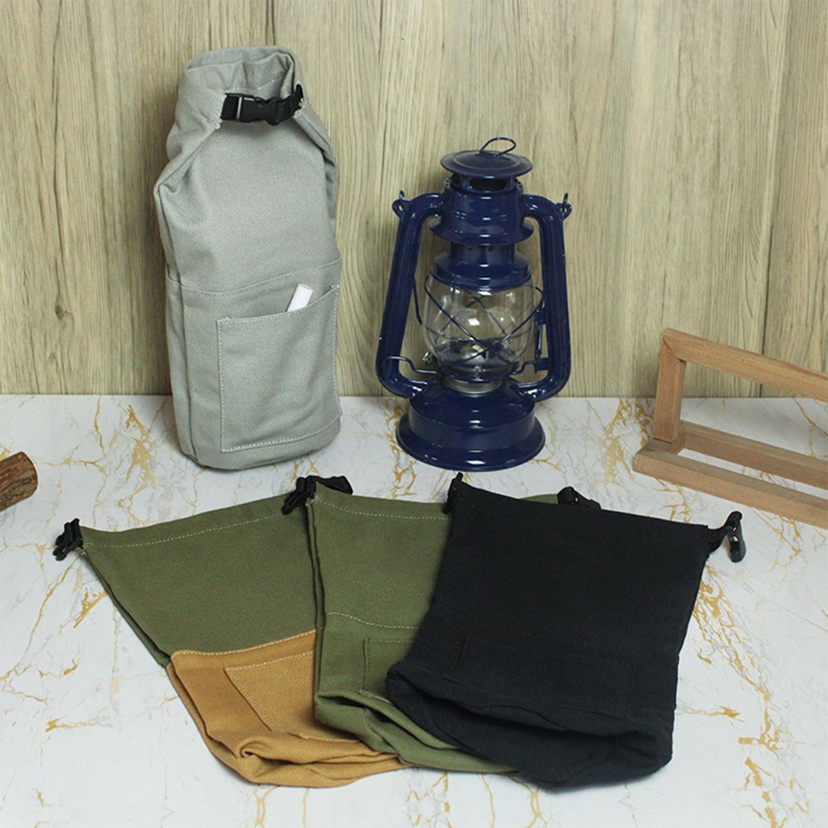 Camping Lantern Storage Bag Tent Light Storage Pouch Green