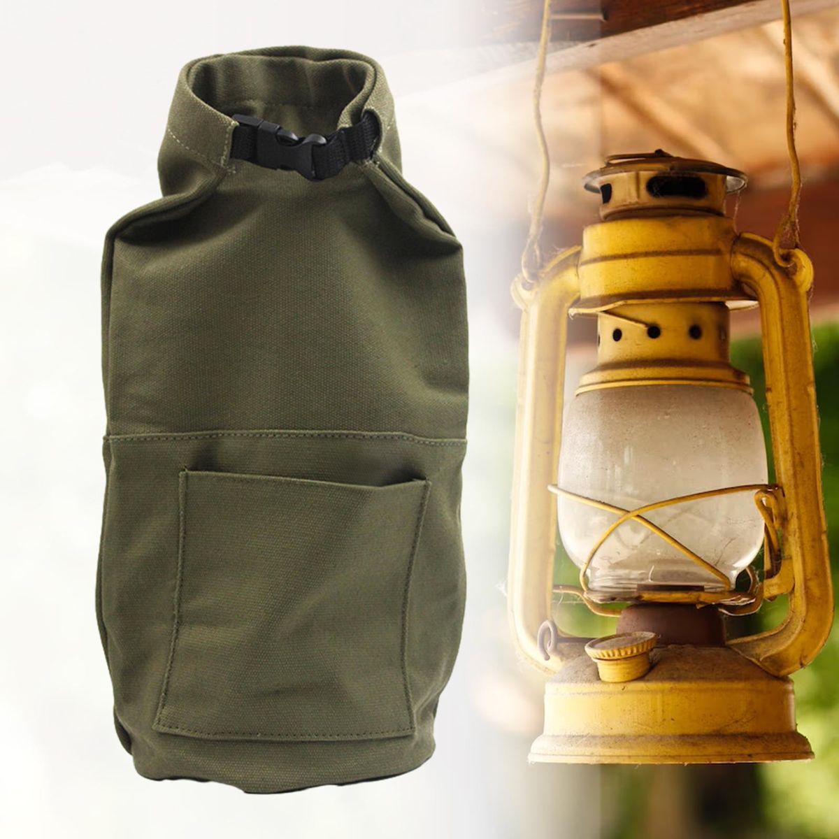 Camping Lantern Storage Bag Tent Light Storage Pouch Green