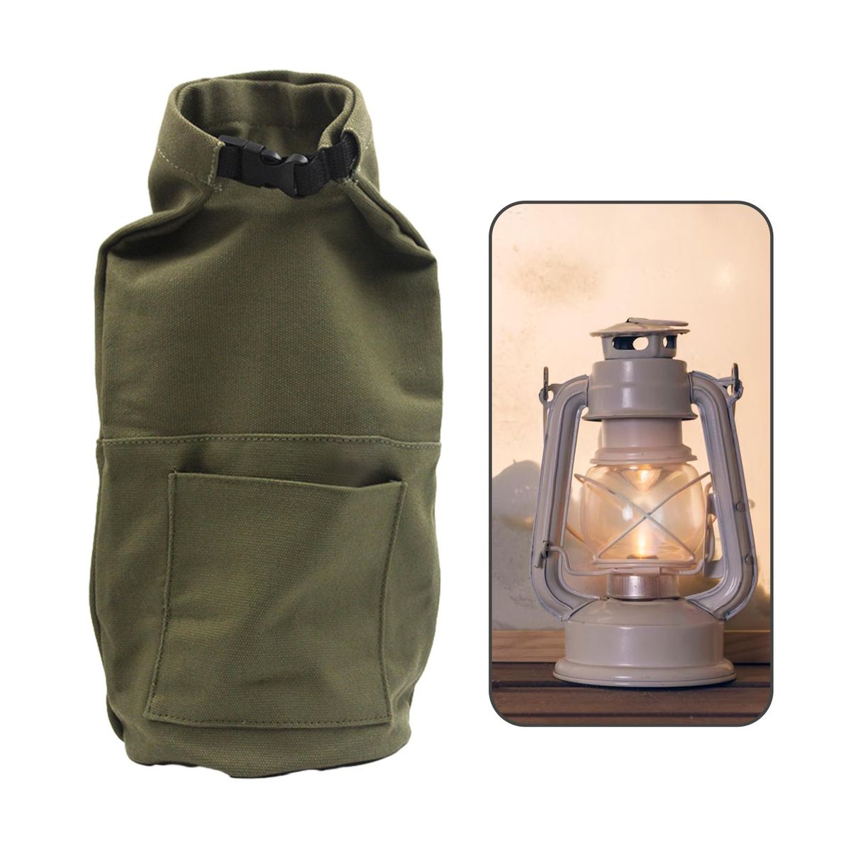 Camping Lantern Storage Bag Tent Light Storage Pouch Green