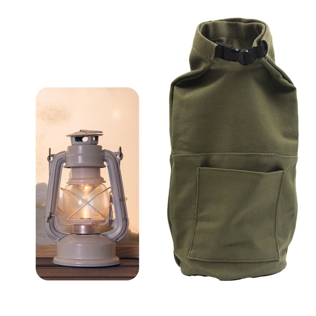 Camping Lantern Storage Bag Tent Light Storage Pouch Green