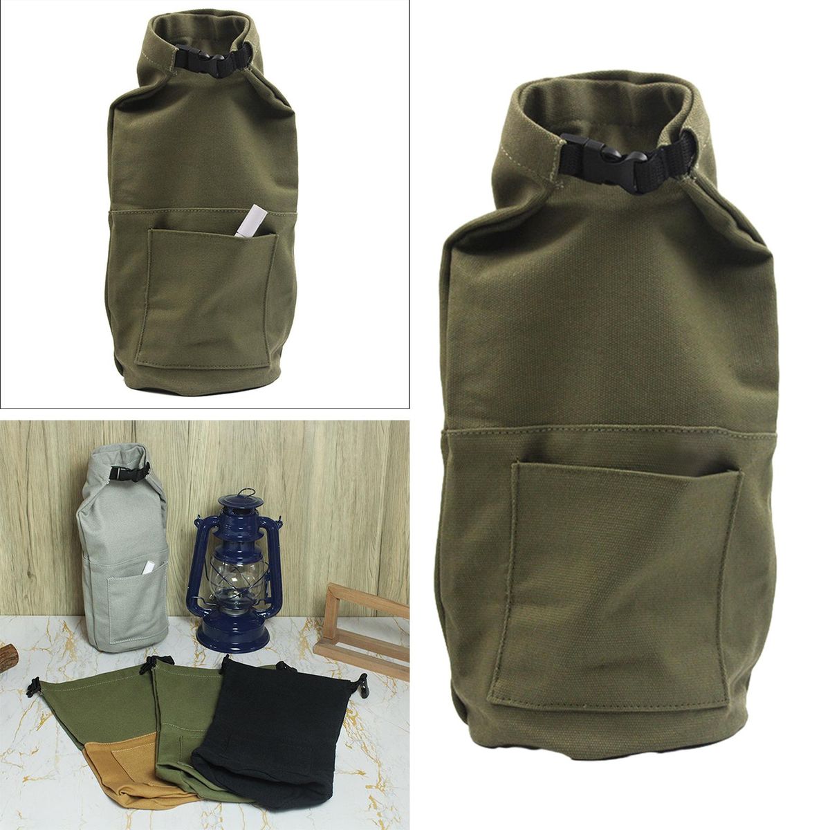 Camping Lantern Storage Bag Tent Light Storage Pouch Green