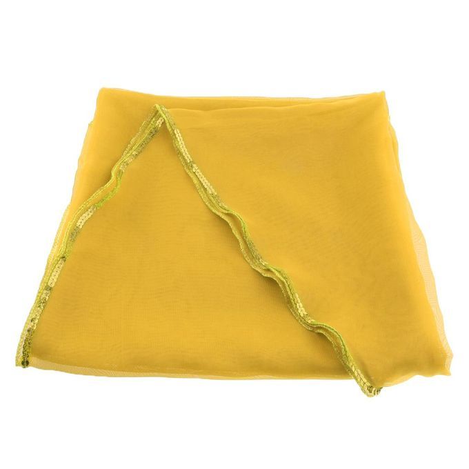 Belly Dance Chiffon Veil Shawl Scarf Sequins Hip Wrap Dancing Yellow