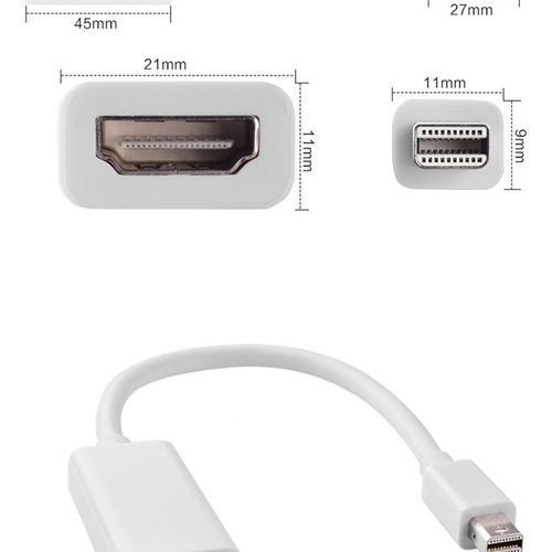 Mini DisplayPort To HDMI Adapter Mini DP Male To HDMI Female Thunderbolt 2.0 To HDMI Adapter For Apple MacBook Pro Air, Micro.soft Surface Pro 4 Pro 3, Google Chromebook, Monitor, Projector Etc.(White) BDZ