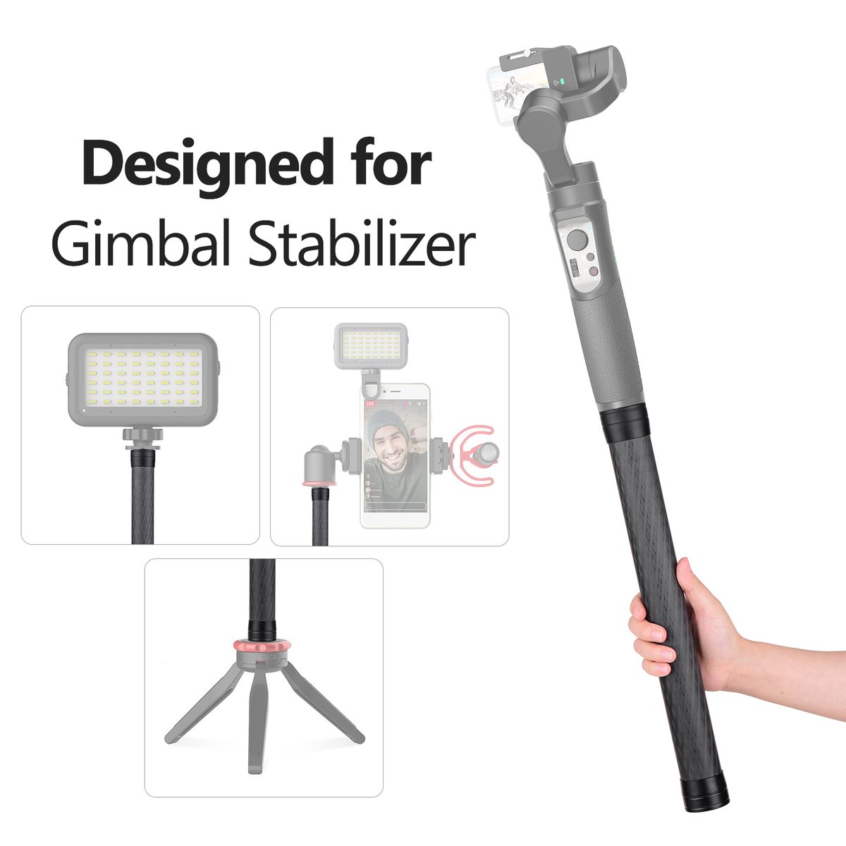 Stabilizer Extension Rod Carbon Fiber Bar Universal Handheld