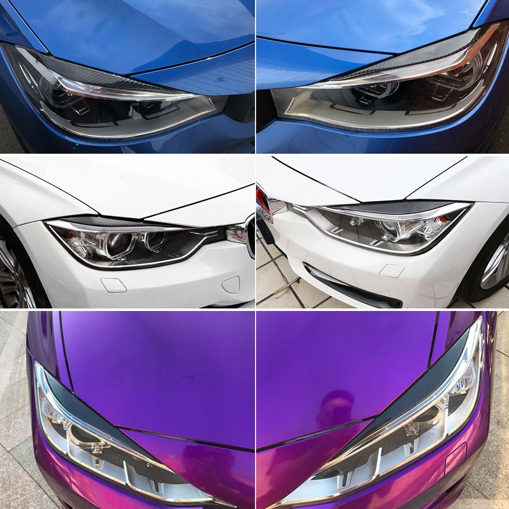 Carbon Fiber Headlights Eyebrows Eyelids For BMW F30 320i