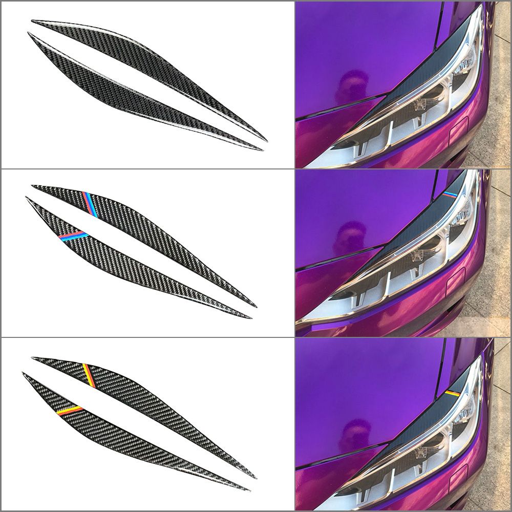 Carbon Fiber Headlights Eyebrows Eyelids For BMW F30 320i
