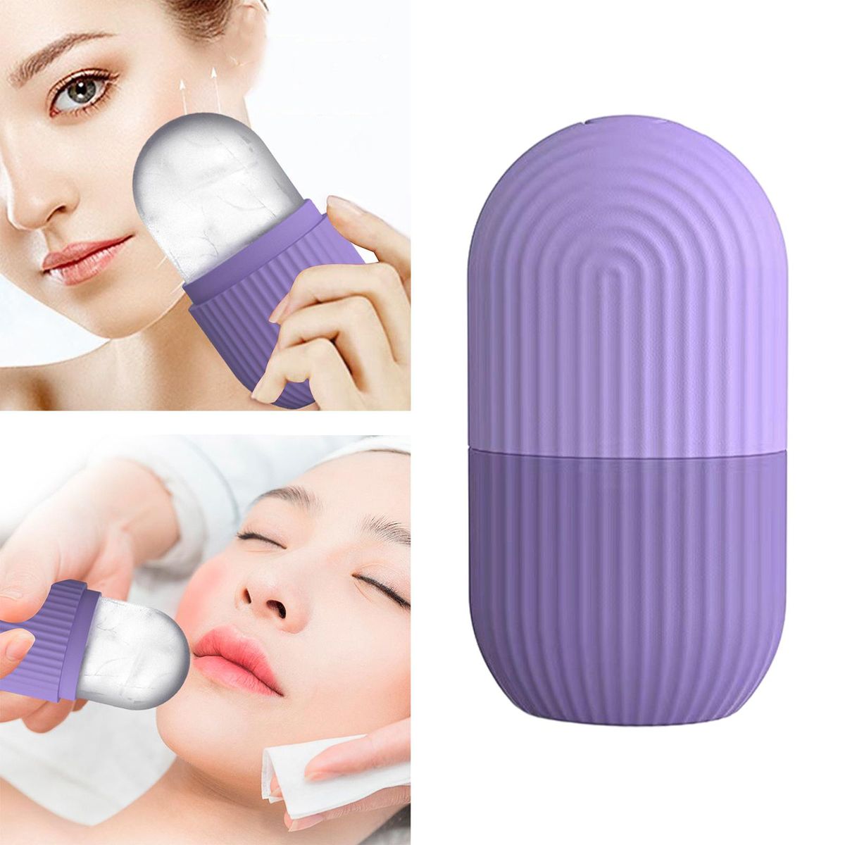Facial Ice Roller Massager Ice Ball DIY Tool Purple