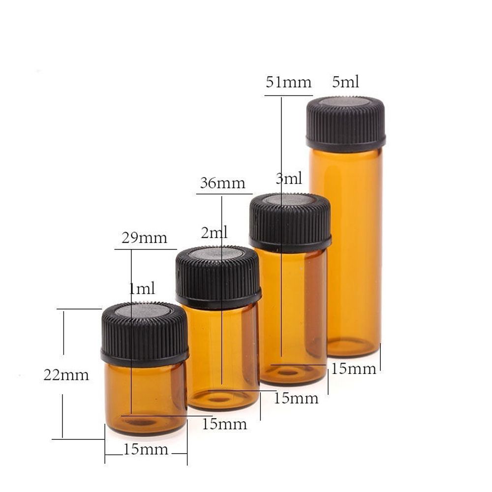 Mini Size Amber 1 2 3 5 ML Refillable Empty Dropper