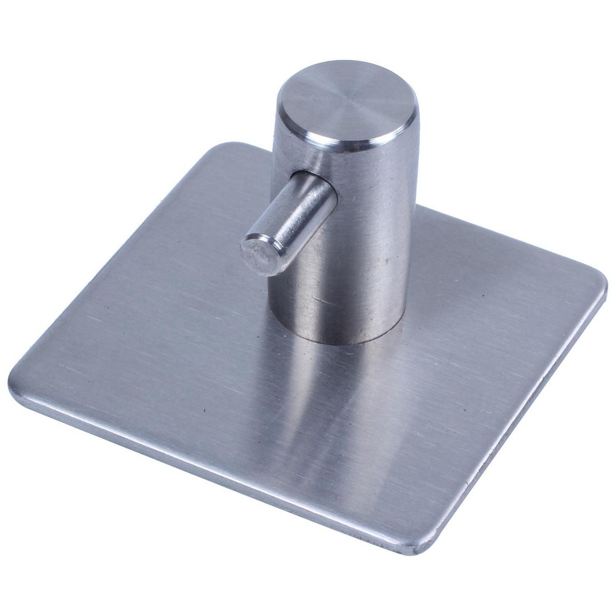 Silver Bathroom Lavatory Self Adhesive Single Coat and Robe Hook, Brushed Stainless Steel