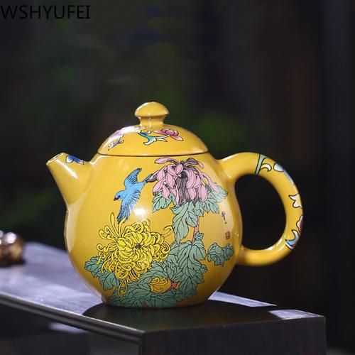 Dragon Egg Purple Clay Tea Pot Exquisite Colour Enamel Teapots Beauty Kettle Raw Ore Handmade Tea Set  250ml