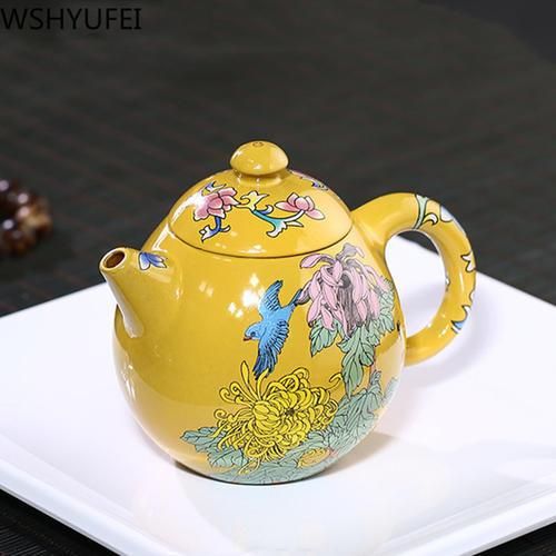 Dragon Egg Purple Clay Tea Pot Exquisite Colour Enamel Teapots Beauty Kettle Raw Ore Handmade Tea Set  250ml