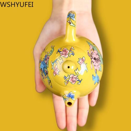 Dragon Egg Purple Clay Tea Pot Exquisite Colour Enamel Teapots Beauty Kettle Raw Ore Handmade Tea Set  250ml
