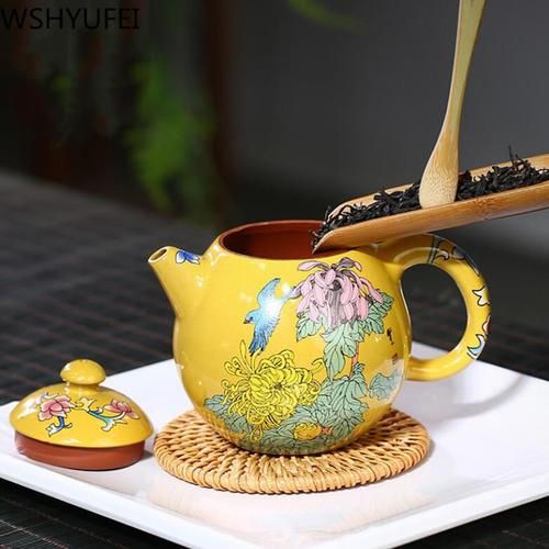 Dragon Egg Purple Clay Tea Pot Exquisite Colour Enamel Teapots Beauty Kettle Raw Ore Handmade Tea Set  250ml
