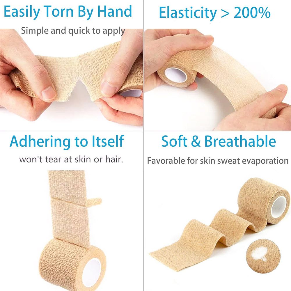 6 Rolls Self Adhesive Bandage Sports Tape 2 Inches X 5 Yards
