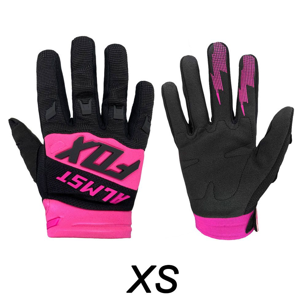 Age 6-12 Years Old Kids Full Finger MX De Riding Bicycle Gloves Racing Motocross Guantes Mountain Motorcycle Children Gloves Pink