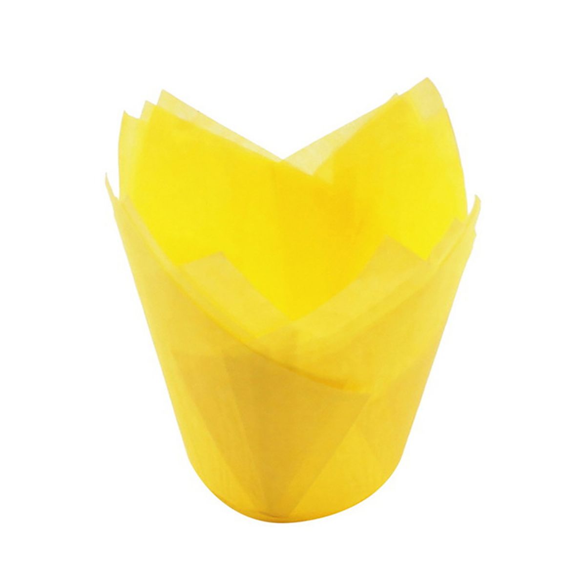 50Pcs Oil-proof Tulip Cake Cup Muffin Cupcake Liner-Yellow