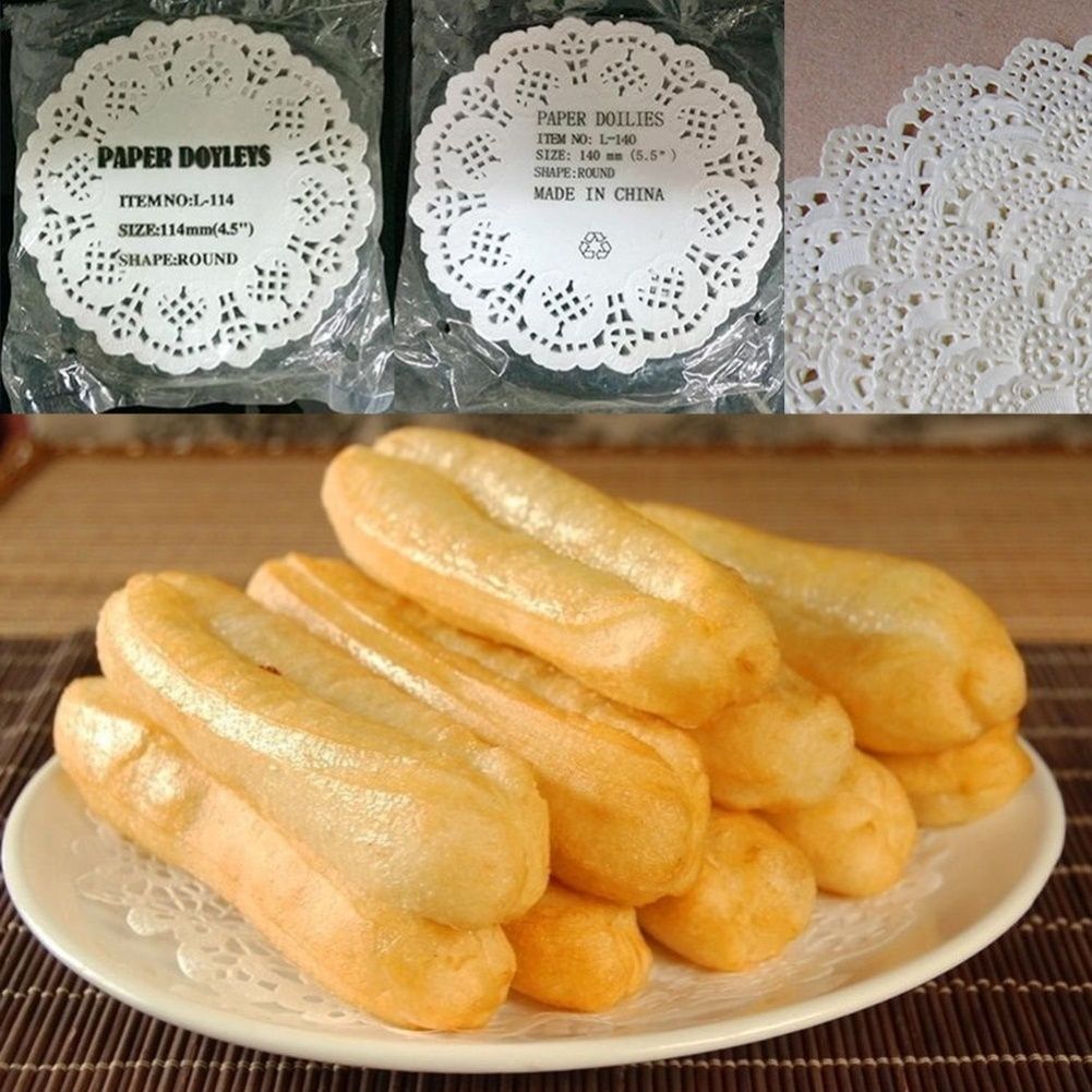 100Pcs Round Paper Lace Doilies Cake Placemat Party Wedding-