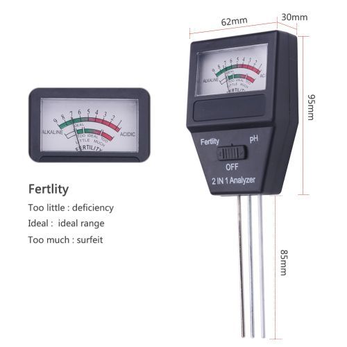 2 In 1 Soil Moisture Sensor Meter Plant Fertile PH Tester High Precision Soil Ph Test Equipment Indoor Outdoor Tool