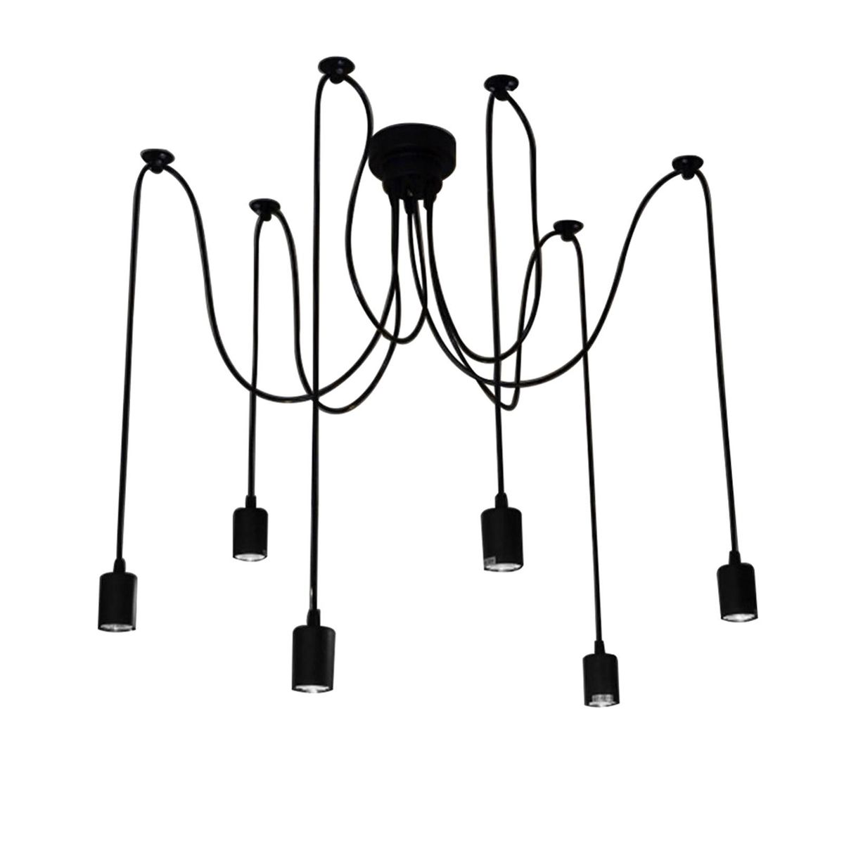 Neoglint 6 Arms(each with 1.7m wire) Antique Classic Ajustable DIY Ceiling Spider Lamp Light E27 Retro Chandelier Pendant Dining Hall Bedroom Hotel