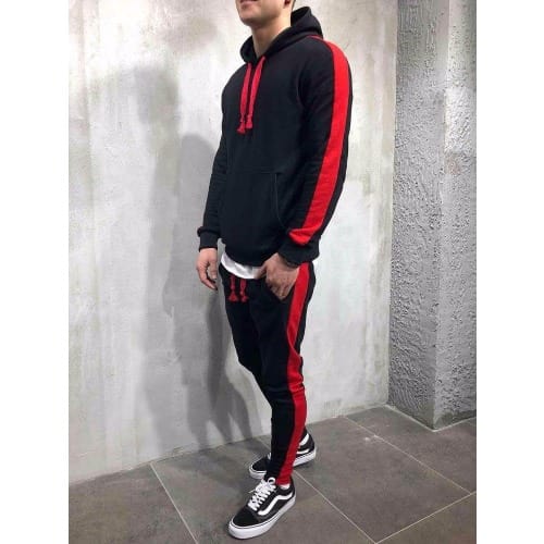 Tracksuit Set - Red & Black