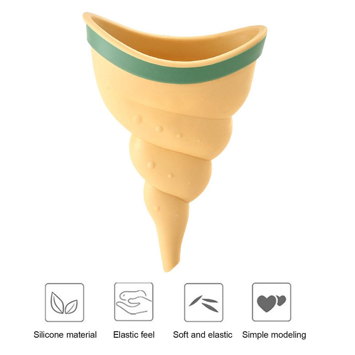 Silicone Female Urinal Portable Pee Funnel for Women Travel Outdoor Yellow
