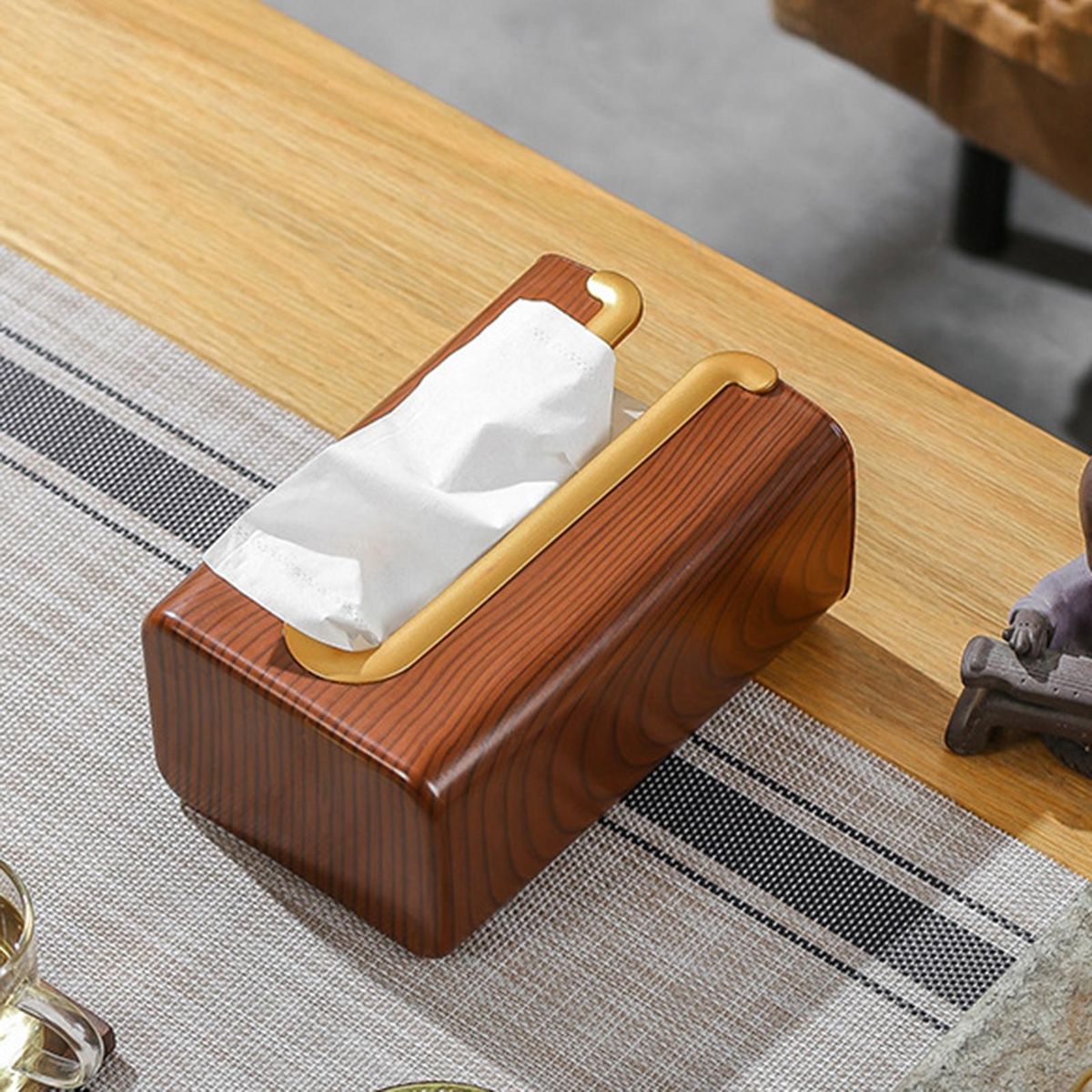 Tissue Holder Kitchen Bathroom Napkin Paper Dispenser Brown