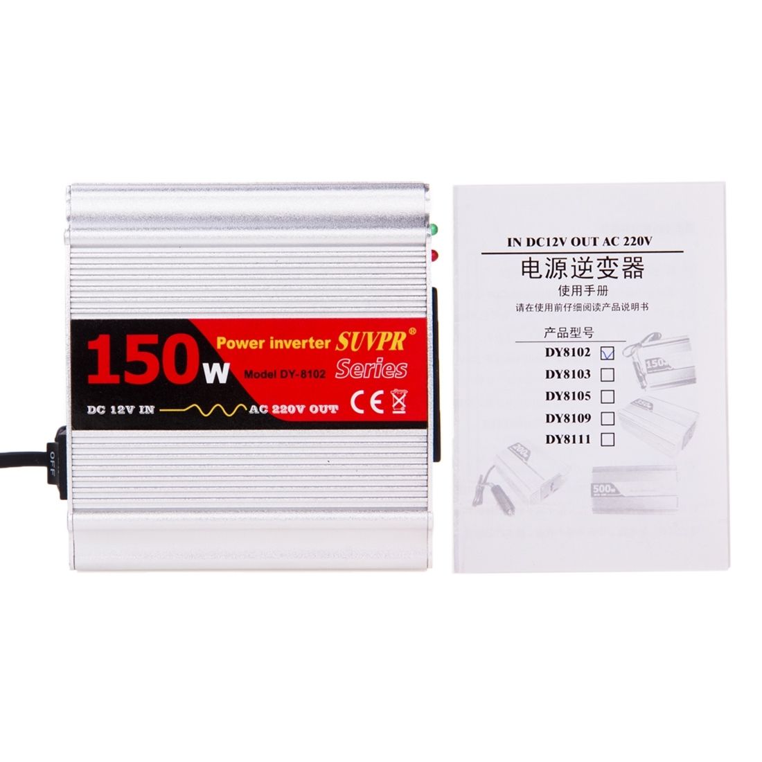 SUVPR DY-8102 150W DC 12V To AC 220V Car Power Inverter With 500mA USB Port & Universal Power Socket