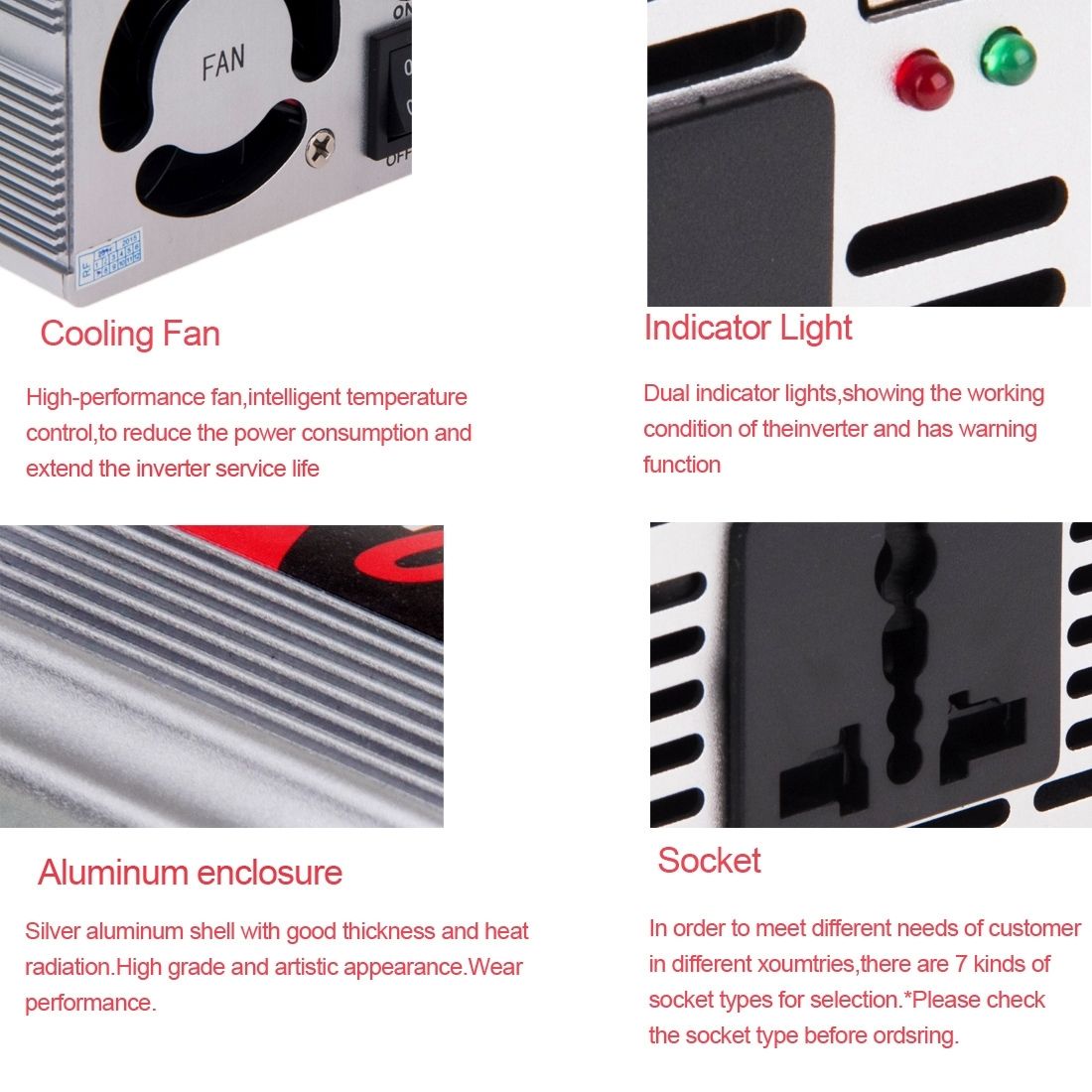 SUVPR DY-8102 150W DC 12V To AC 220V Car Power Inverter With 500mA USB Port & Universal Power Socket