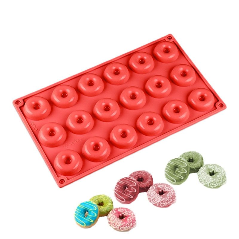 DINIWELL 18 Cavity Mini Doughnut Silicone Candy Decorating