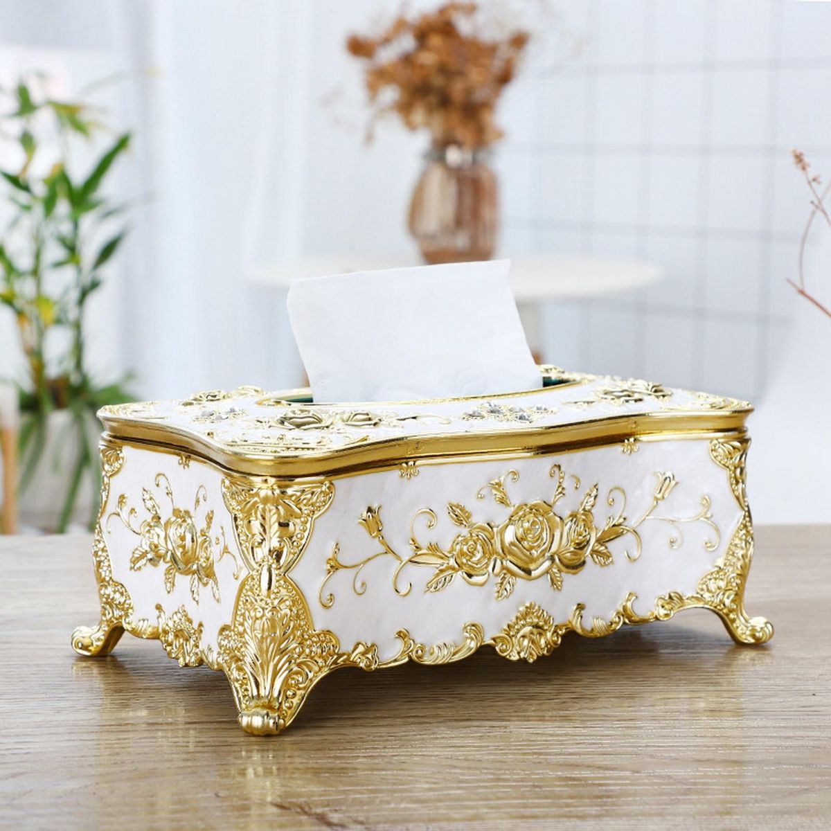 Napkin Organizer Rose Golden Edging Napkin Holder Golden