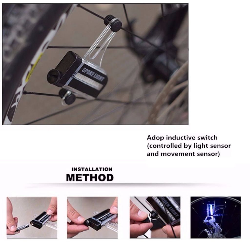 30 Changes LED Bicycle Bike Cycling Rim Lights Open Close Wheel Spoke