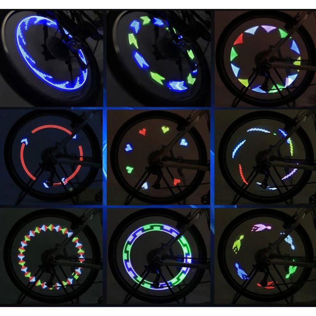 30 Changes LED Bicycle Bike Cycling Rim Lights Open Close Wheel Spoke