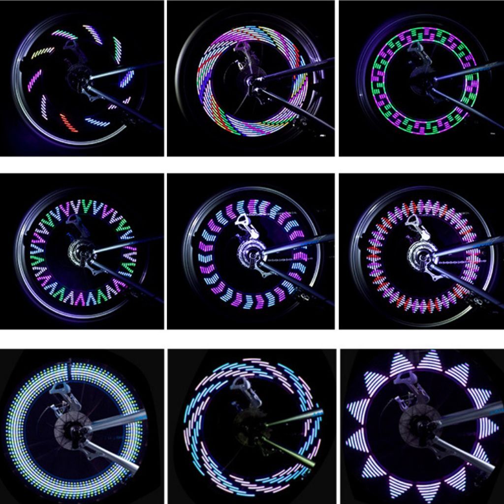 30 Changes LED Bicycle Bike Cycling Rim Lights Open Close Wheel Spoke