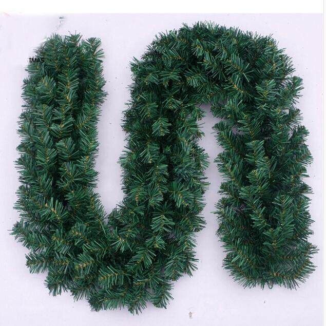 2.7m Green Cane Christmas Tree Garland Garden Decorative Rattan