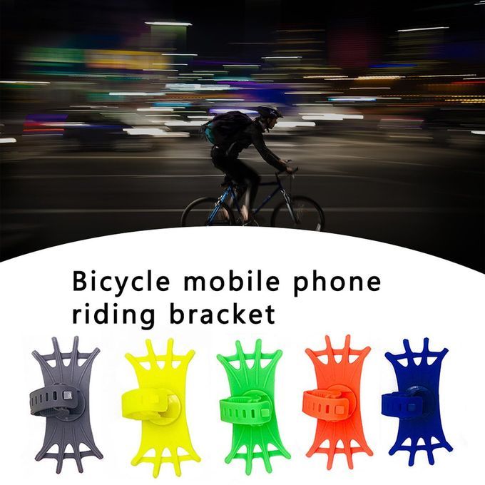 Universal Phone Holder Silicone Bicycle Mobile Phone Riding Bracket 360 Degree Rotatable Mobile Phone Riding Bracket Grey