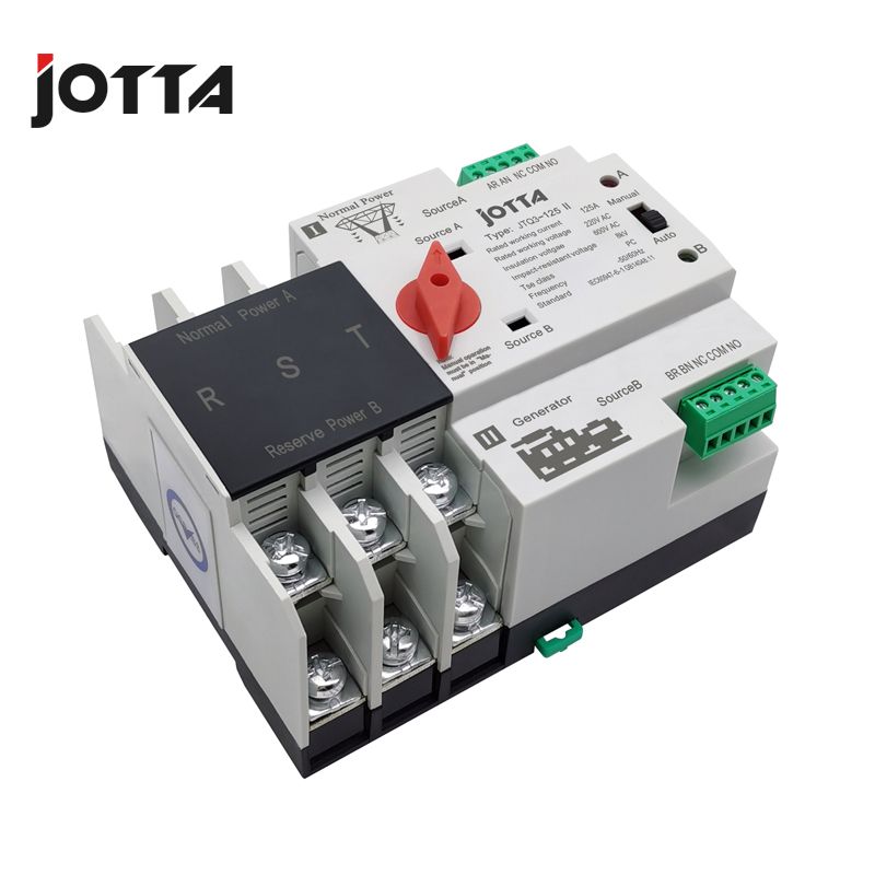 Jotta W2R-2P/3P/4P 16A 32A 63A 80A 100A 125A 220V ATS Automatic Transfer Switch Electrical Selector Switches Dual Power Switch